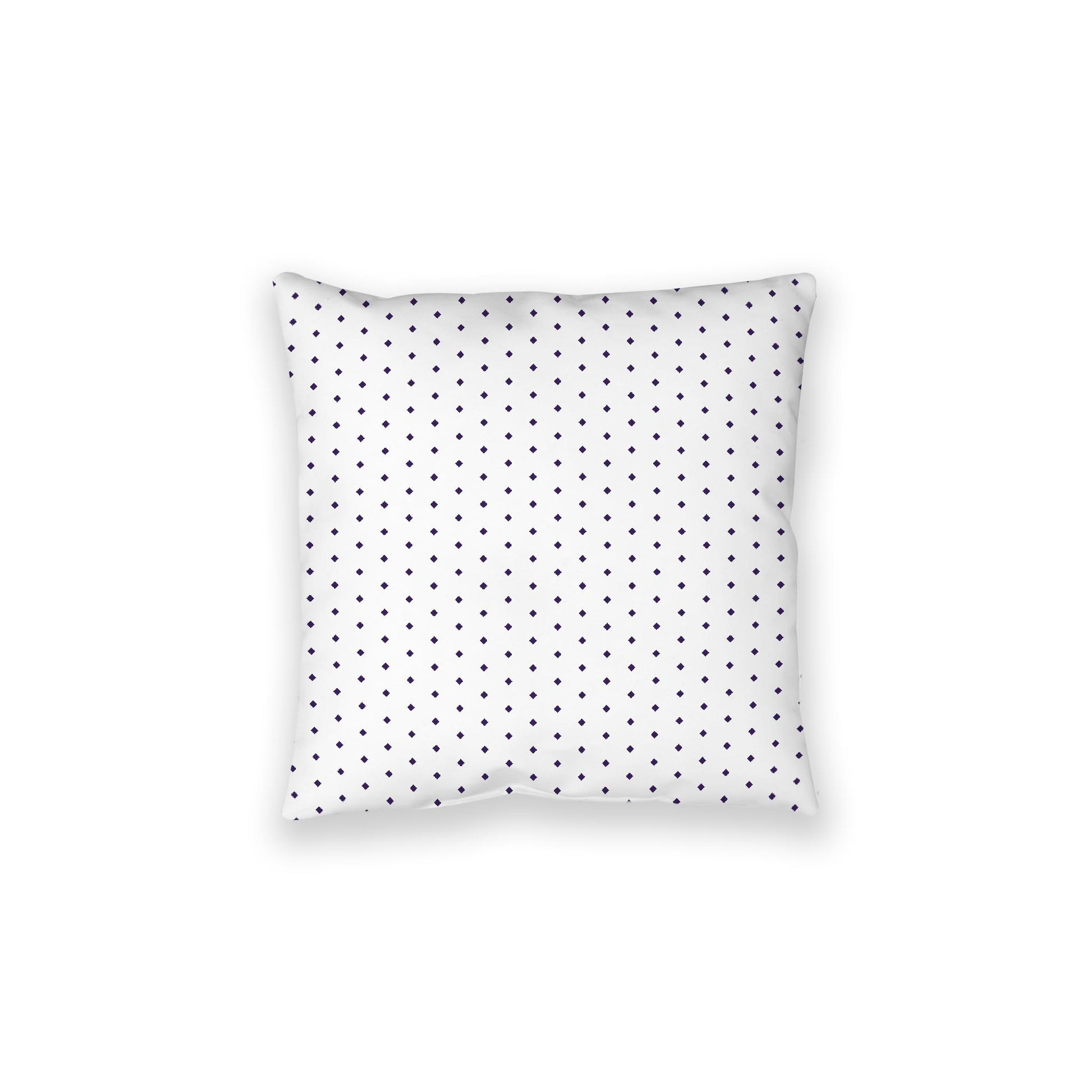 White Spun Polyester Floor Pillow, Purple Diamonds on Top, White Bottom, 28 x 28 inches
