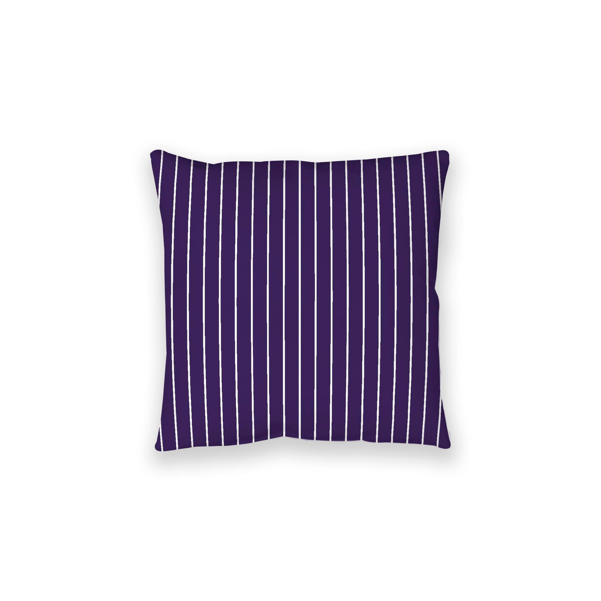 Purple Spun Polyester Floor Pillow, White Stripes on Top, Purple Bottom, 28 x 28 inches