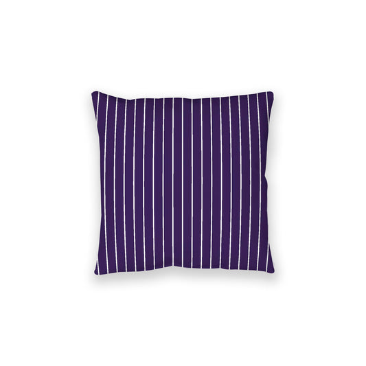 Purple Spun Polyester Floor Pillow, White Stripes on Top, Purple Bottom, 28 x 28 inches