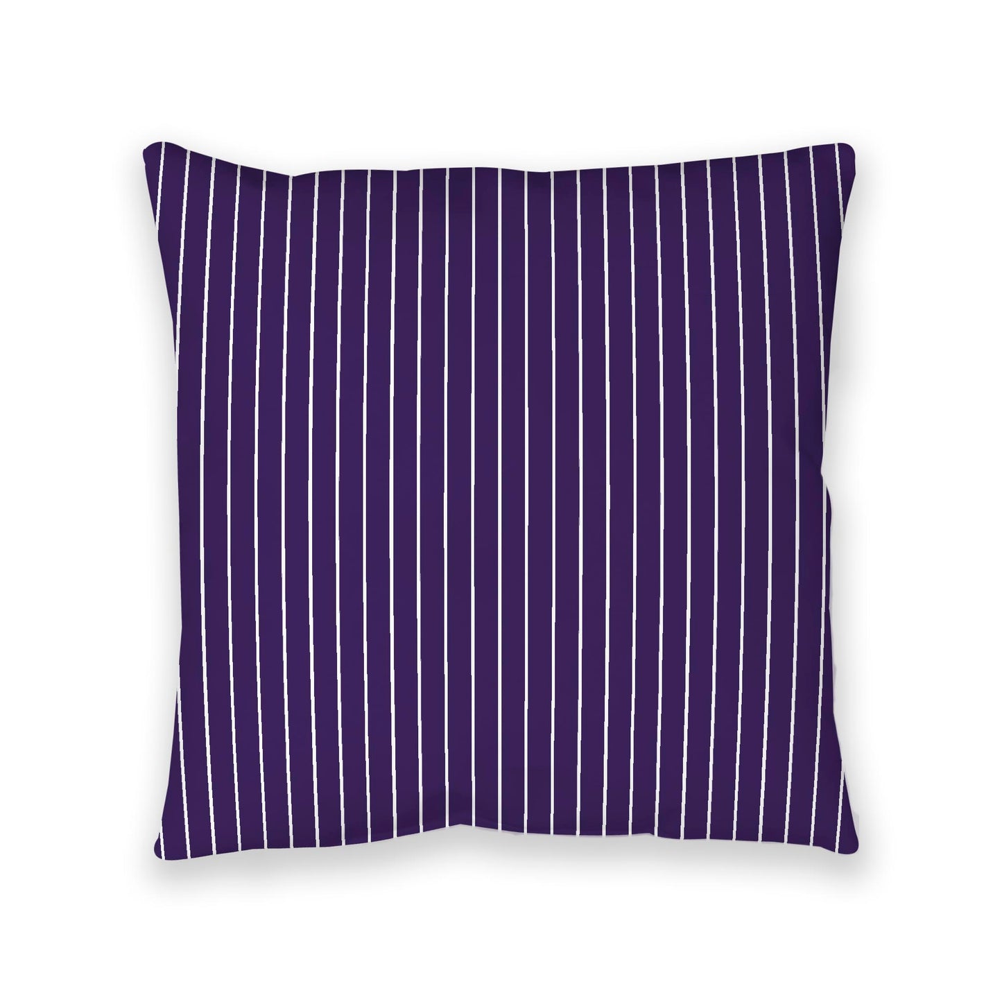 Purple Spun Polyester Floor Pillow, White Stripes on Top, Purple Bottom, 40 x 40 inches