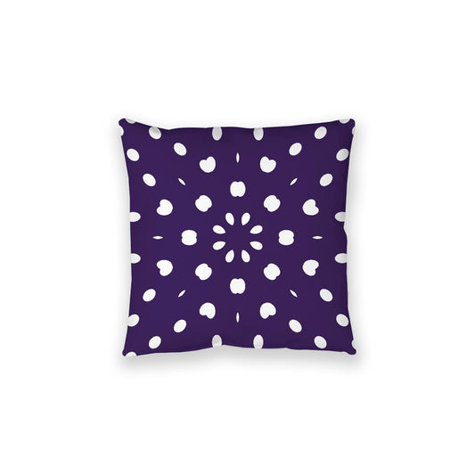 Purple Spun Polyester Floor Pillow, White Burst Pattern on Top, Purple Bottom, 28 x 28 inches