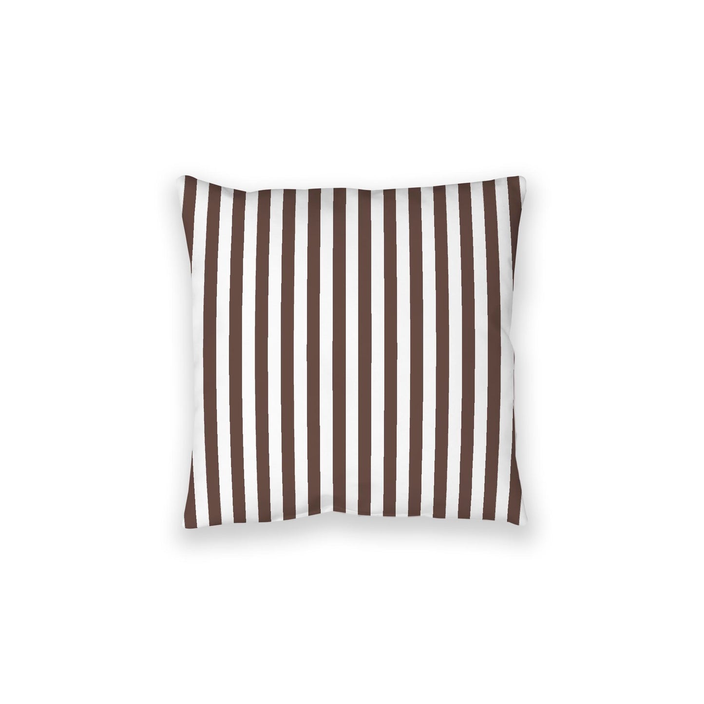 White Spun Polyester Floor Pillow, Bold Brown Bars on Top, White Bottom, 28 x 28 inches