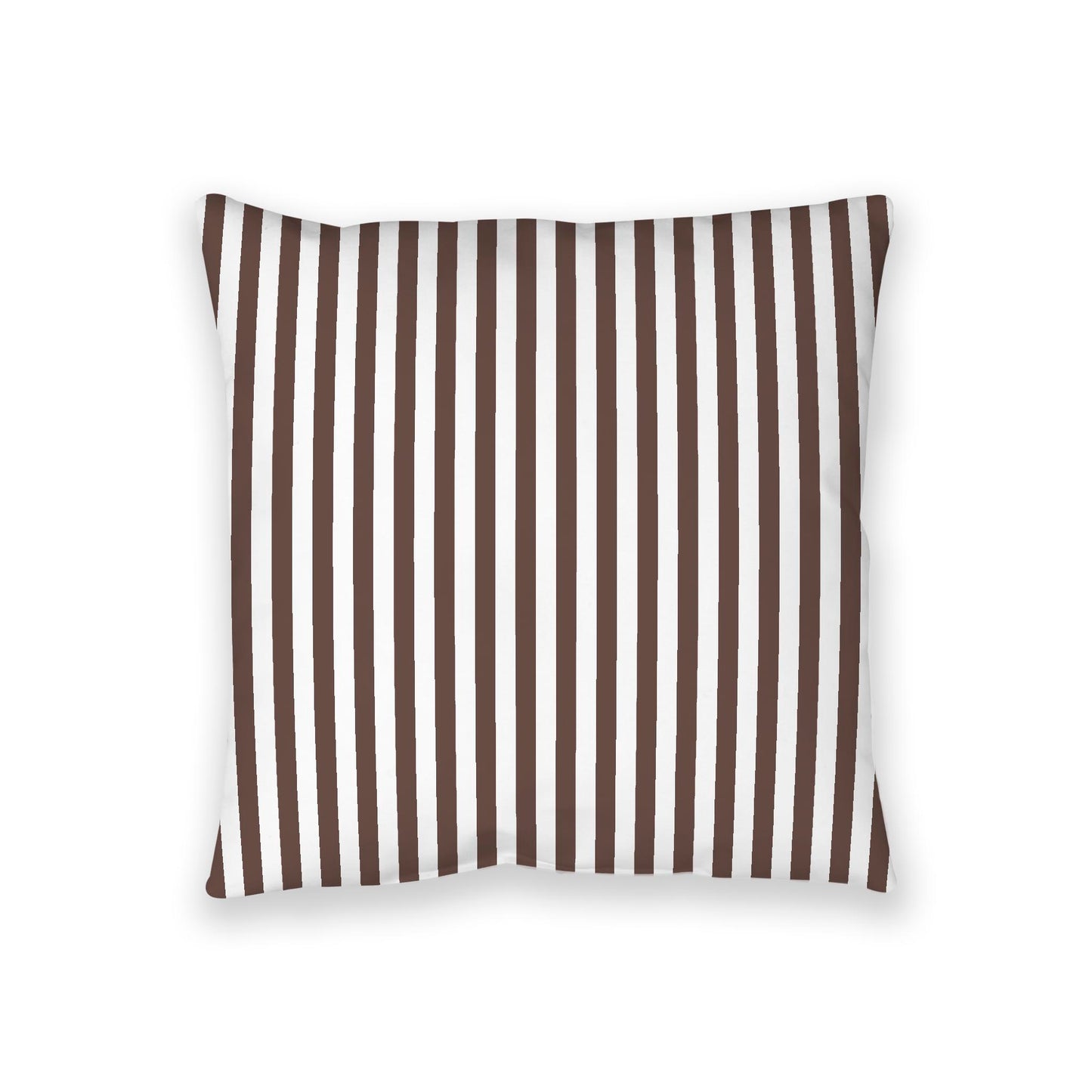 White Spun Polyester Floor Pillow, Bold Brown Bars on Top, White Bottom, 36 x 36 inches