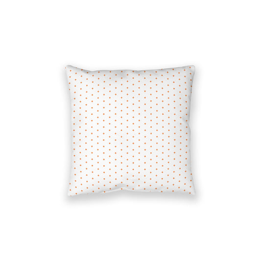 White Spun Polyester Floor Pillow, Orange Diamonds on Top, White Bottom, 28 x 28 inches