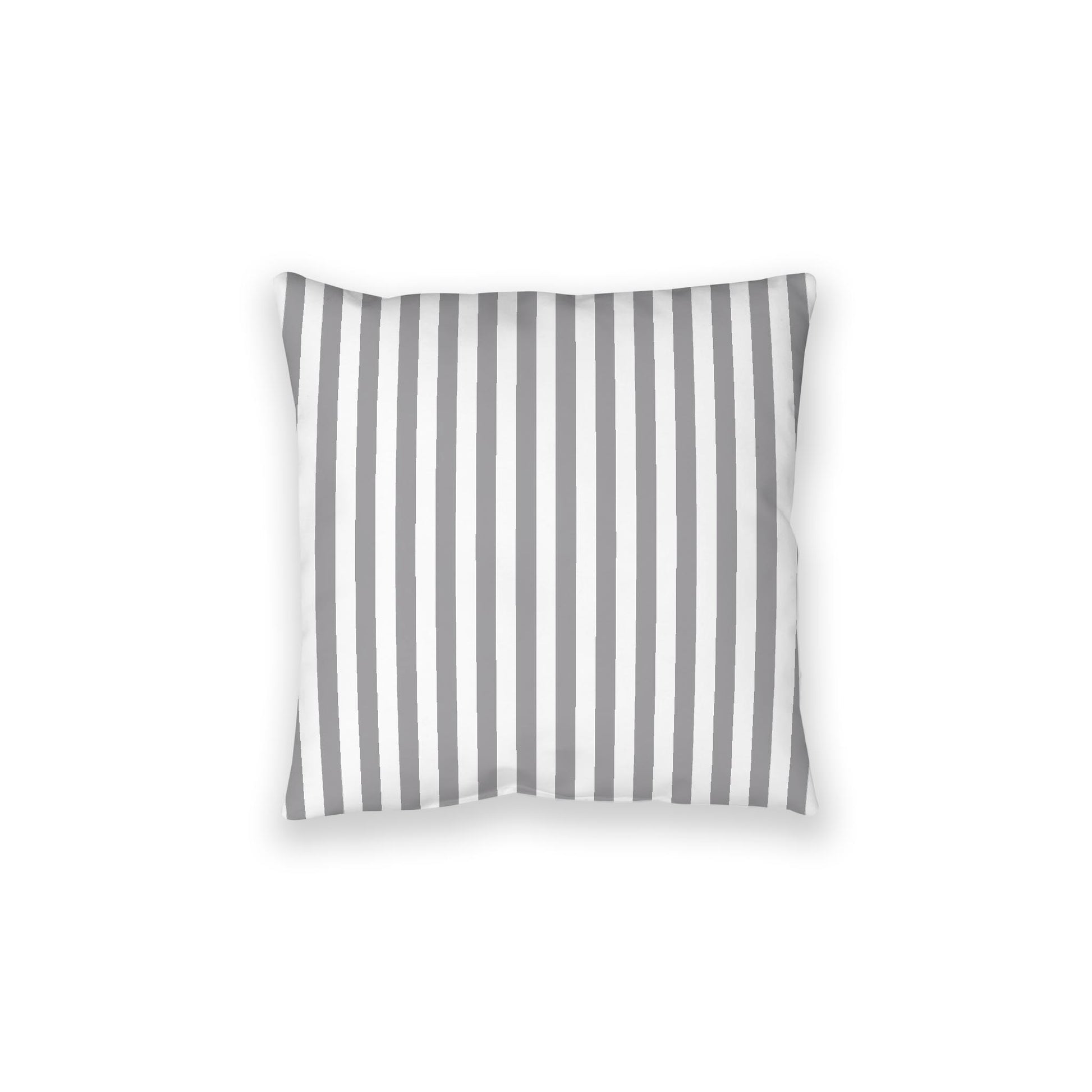 White Spun Polyester Floor Pillow, Bold Grey Bars on Top, White Bottom, 28 x 28 inches