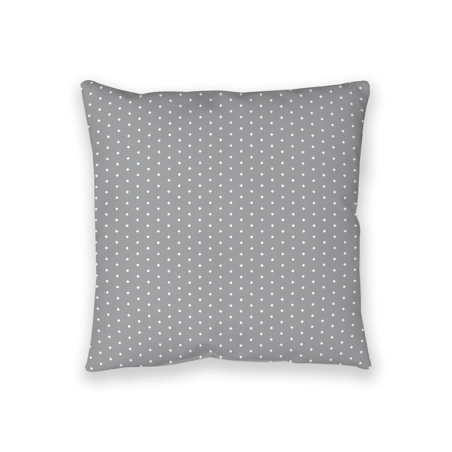Grey Spun Polyester Floor Pillow, White Diamonds on Top, Grey Bottom, 36 x 36 inches