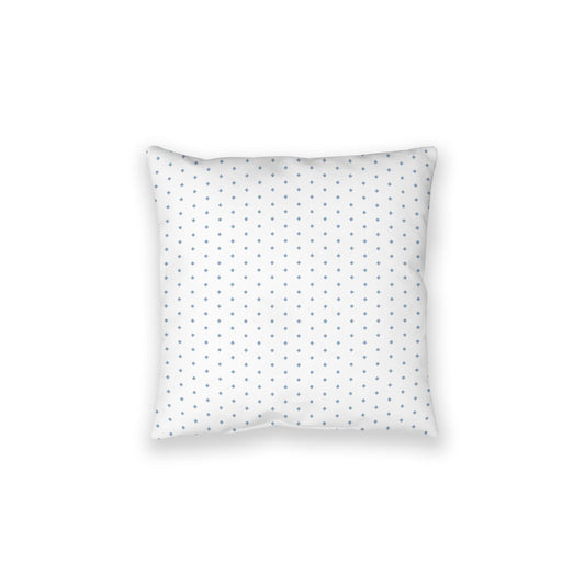 White Spun Polyester Floor Pillow, Blue Diamonds on Top, White Bottom, 28 x 28 inches