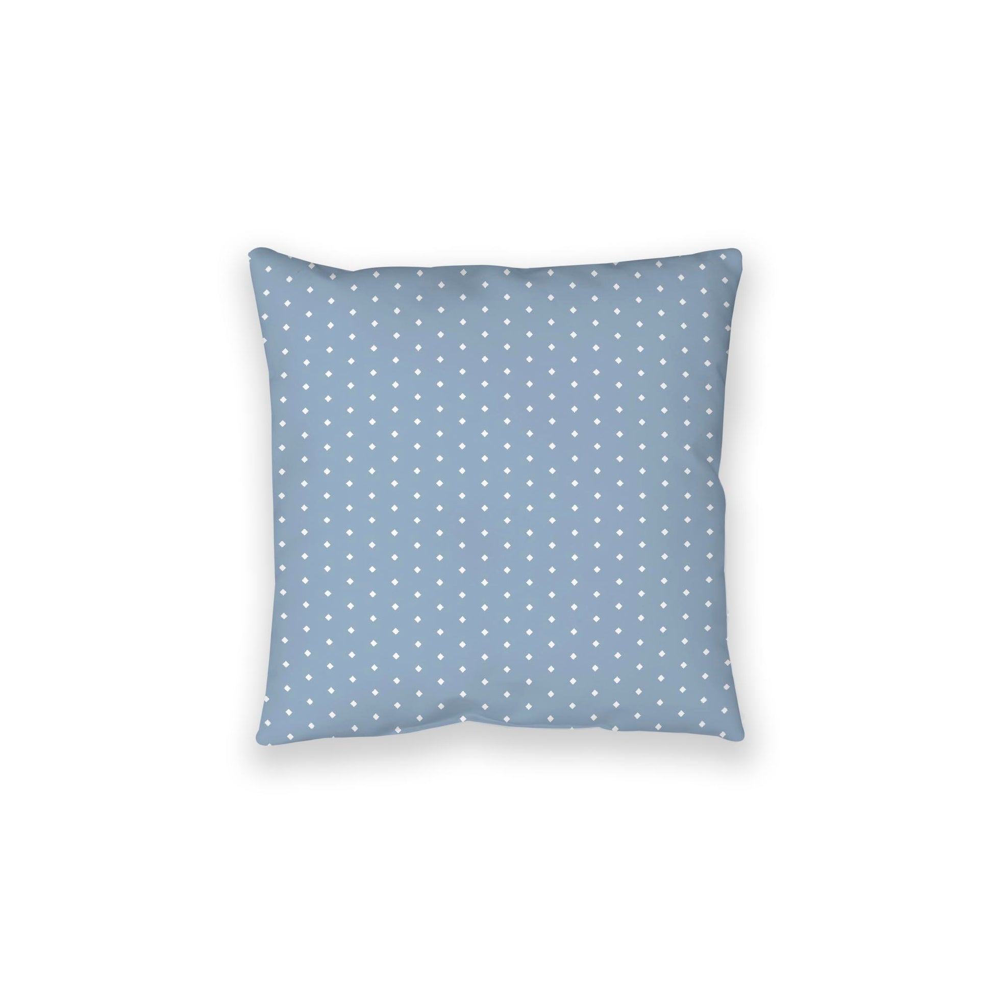 Blue Spun Polyester Floor Pillow, White Diamonds on Top, Blue Bottom, 28 x 28 inches