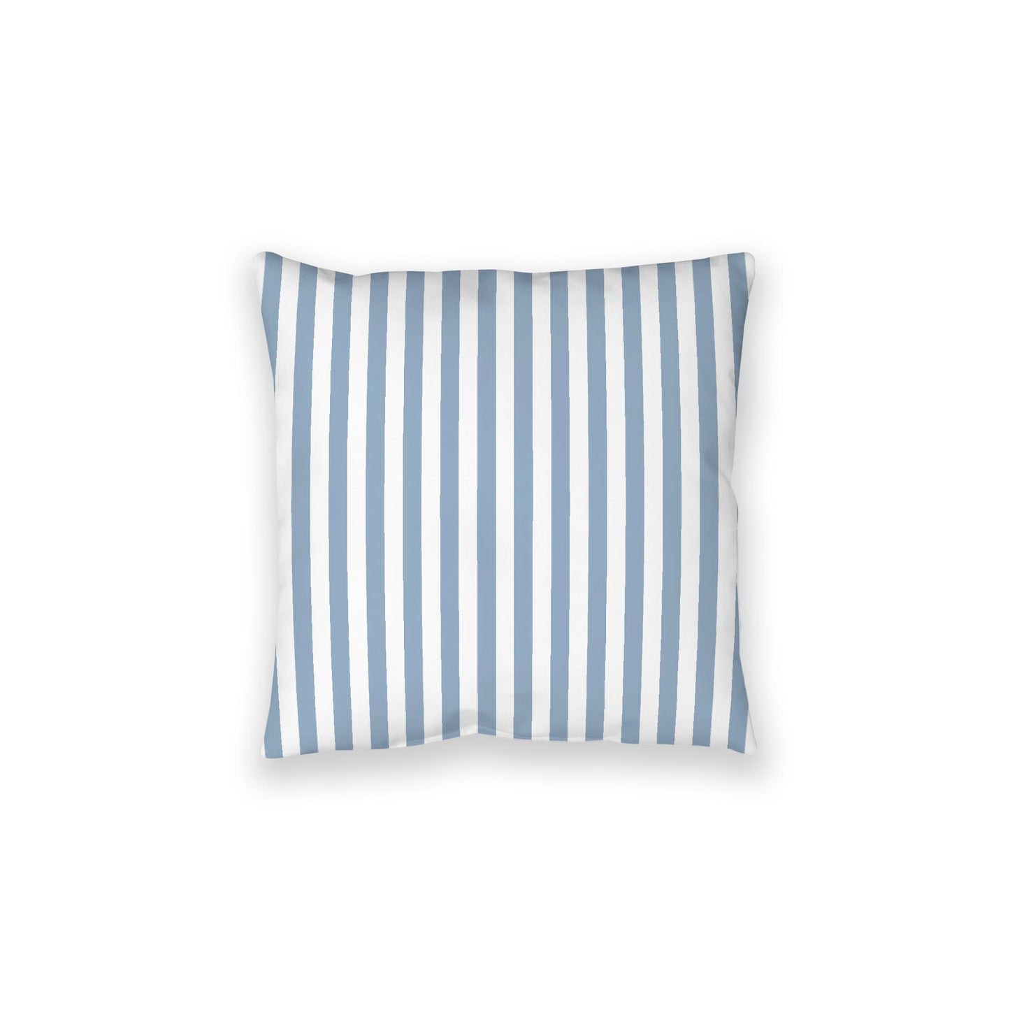 White Spun Polyester Floor Pillow, Bold Blue Bars on Top, White Bottom, 28 x 28 inches