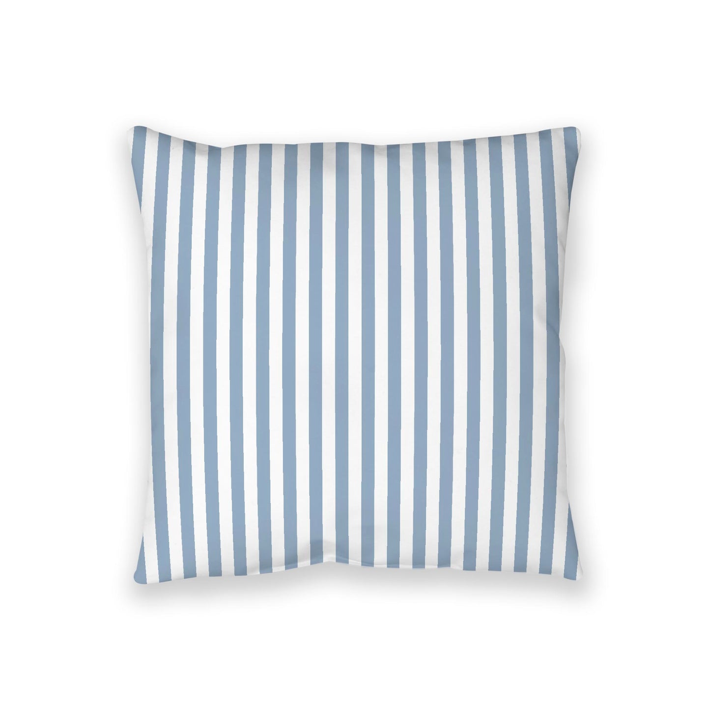 White Spun Polyester Floor Pillow, Bold Blue Bars on Top, White Bottom, 36 x 36 inches