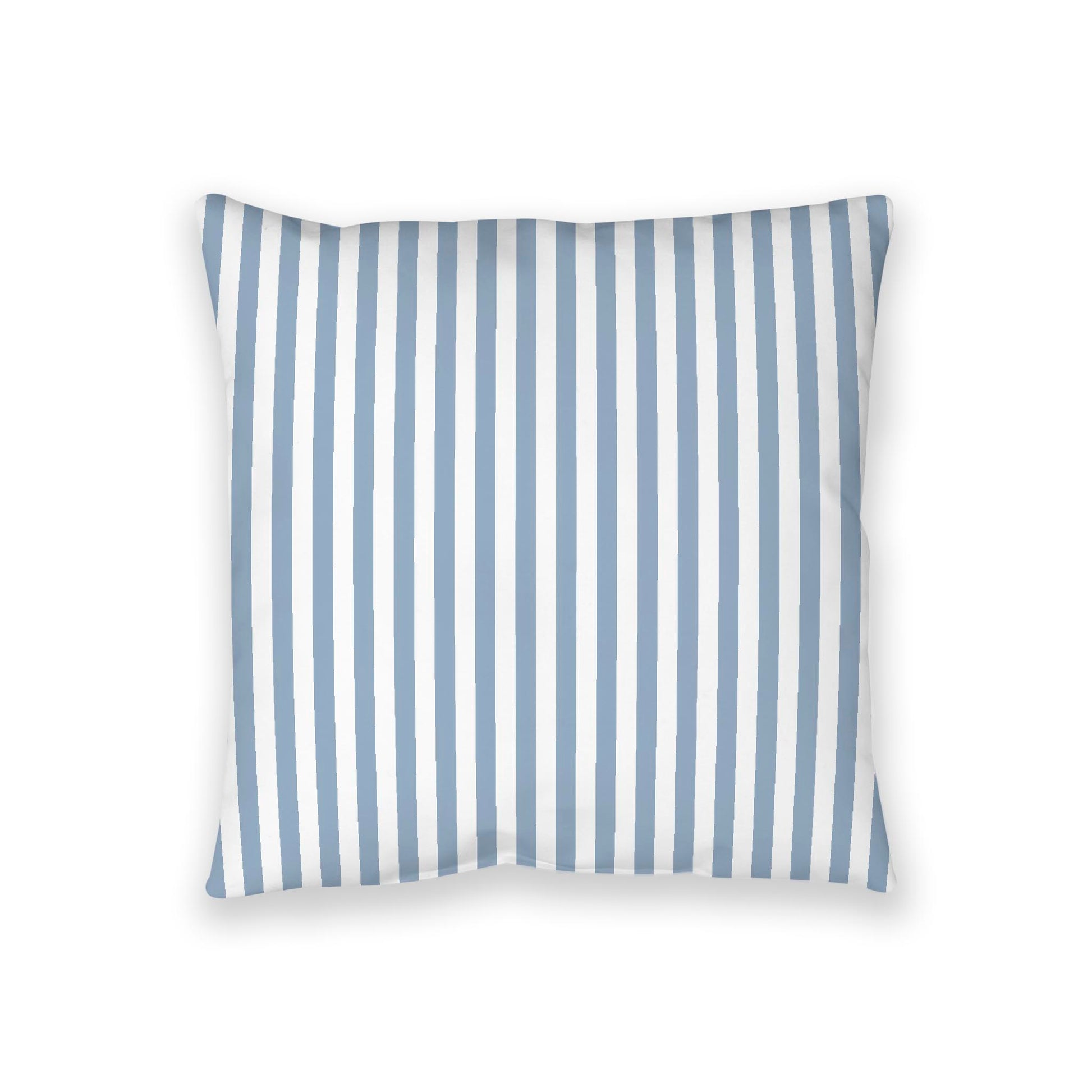 White Spun Polyester Floor Pillow, Bold Blue Bars on Top, White Bottom, 36 x 36 inches