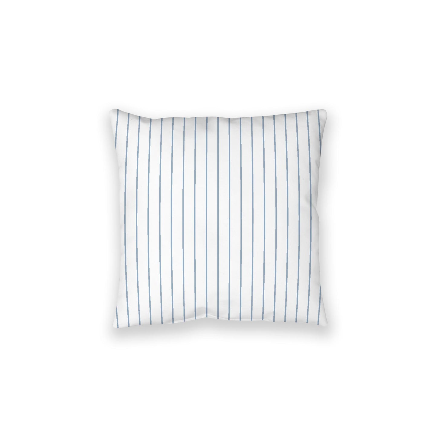 White Spun Polyester Floor Pillow, Blue Stripes on Top, White Bottom, 28 x 28 inches
