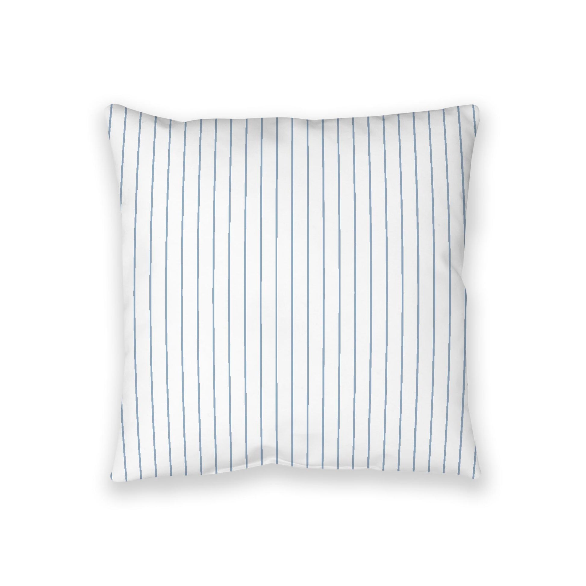 White Spun Polyester Floor Pillow, Blue Stripes on Top, White Bottom, 36 x 36 inches