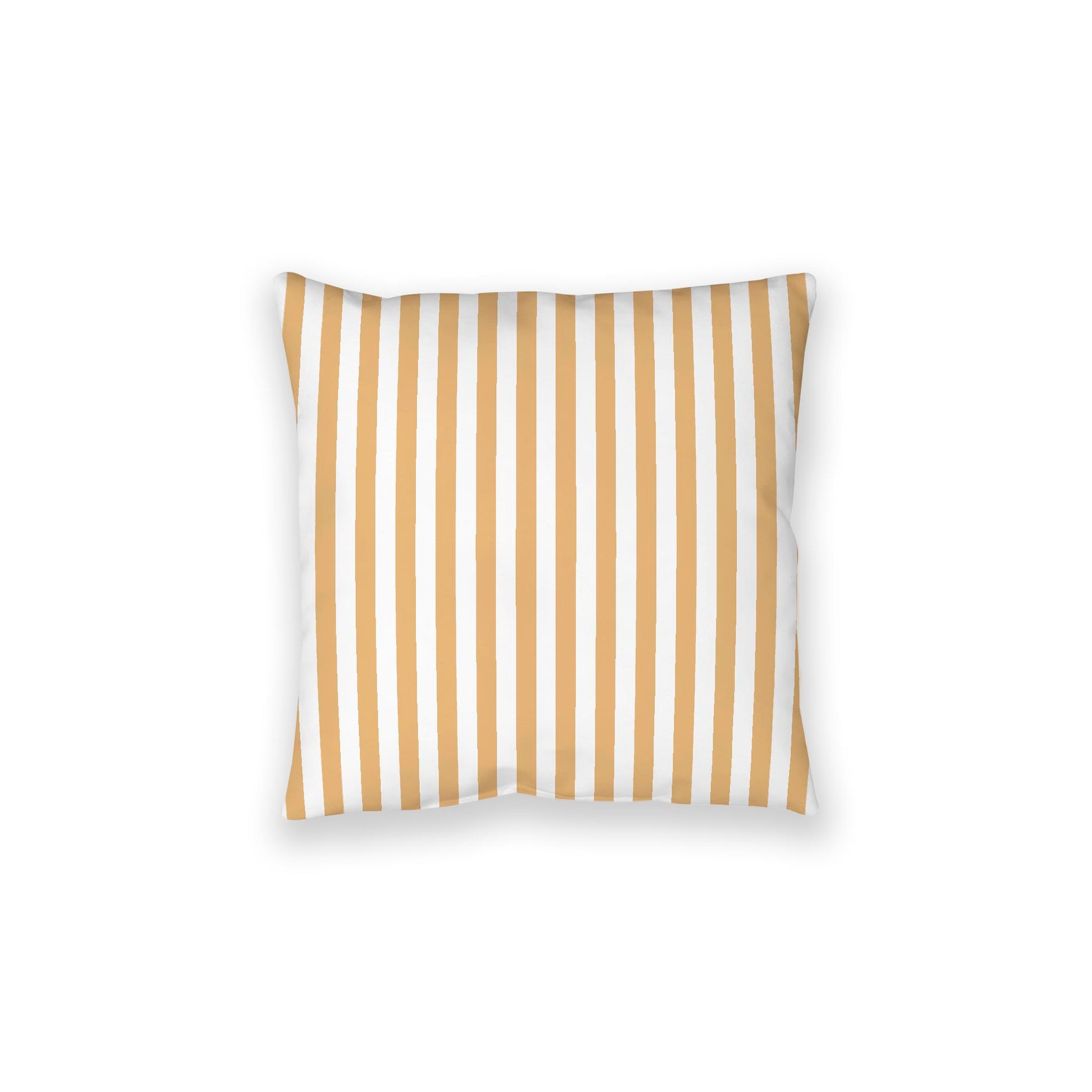 White Spun Polyester Floor Pillow, Bold Pale Orange Bars on Top, White Bottom, 28 x 28 inches