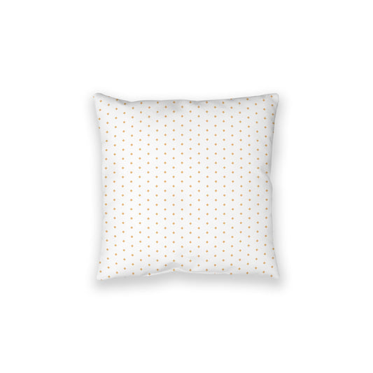 White Spun Polyester Floor Pillow, Pale Orange Diamonds on Top, White Bottom, 28 x 28 inches