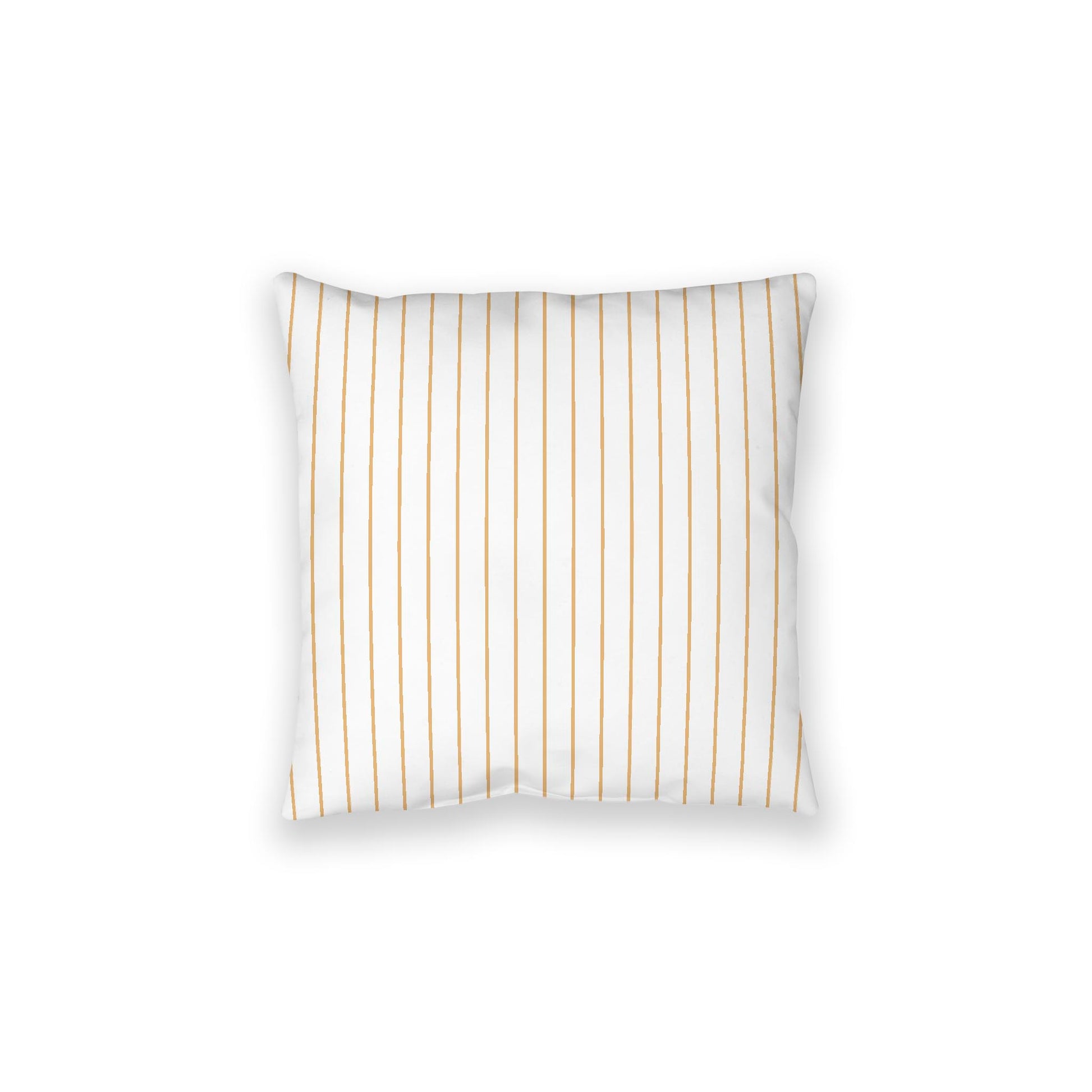 White Spun Polyester Floor Pillow, Pale Orange Stripes on Top, White Bottom, 28 x 28 inches