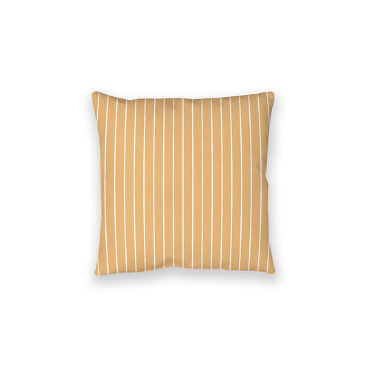 Pale Orange Spun Polyester Floor Pillow, White Stripes on Top, Pale Orange Bottom, 28 x 28 inches