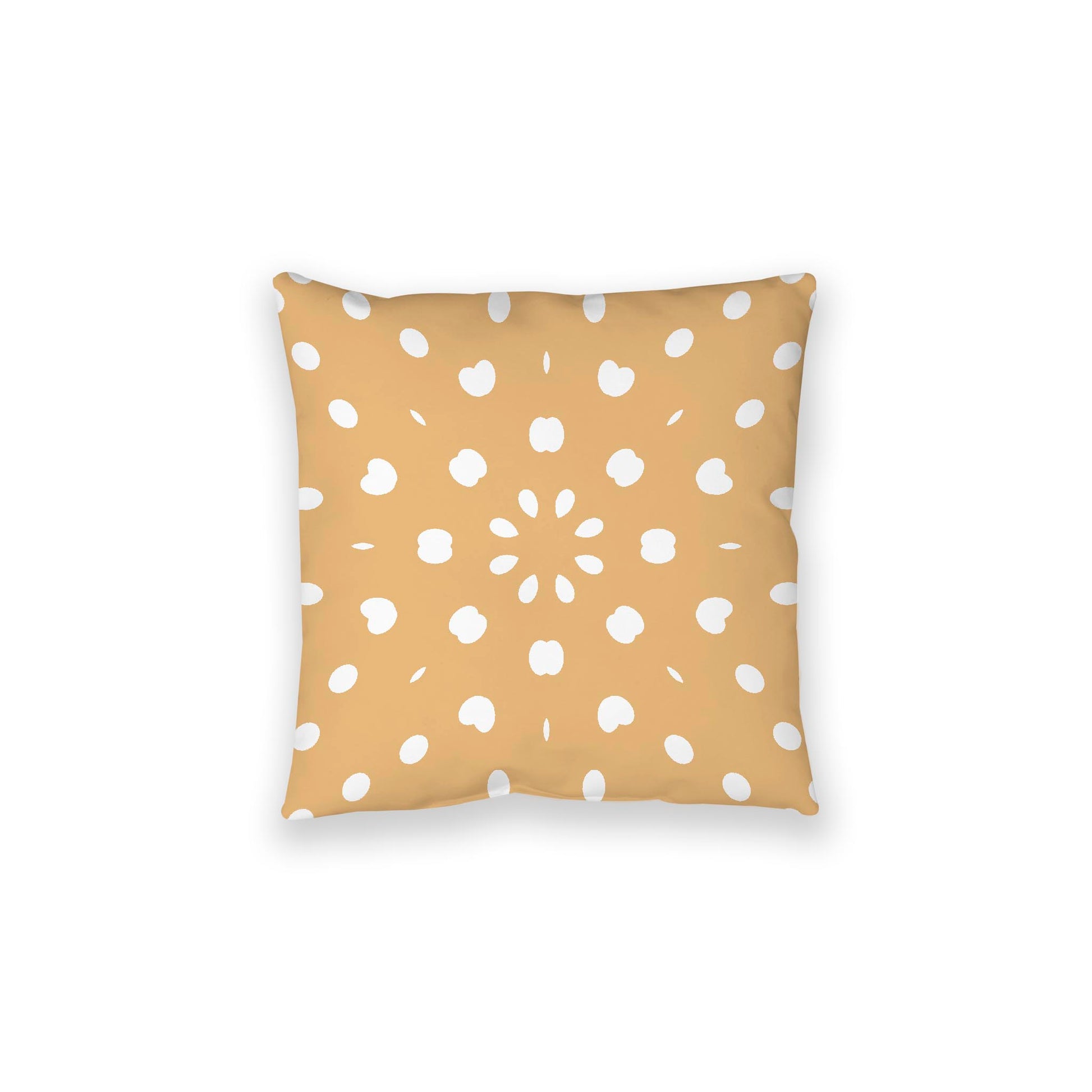 Pale Orange Spun Polyester Floor Pillow, White Burst Pattern on Top, Pale Orange Bottom, 28 x 28 inches