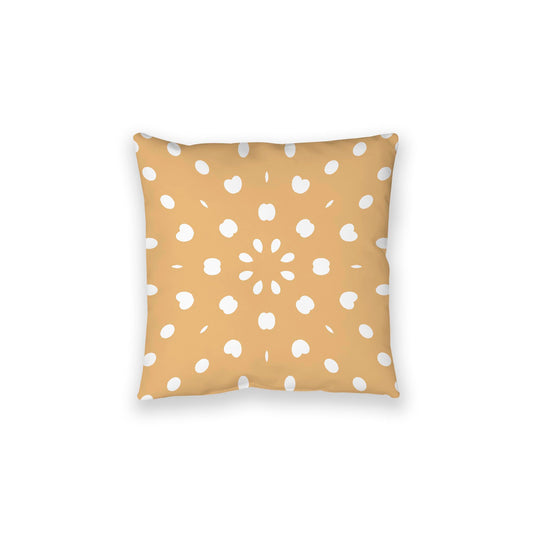 Pale Orange Spun Polyester Floor Pillow, White Burst Pattern on Top, Pale Orange Bottom, 28 x 28 inches
