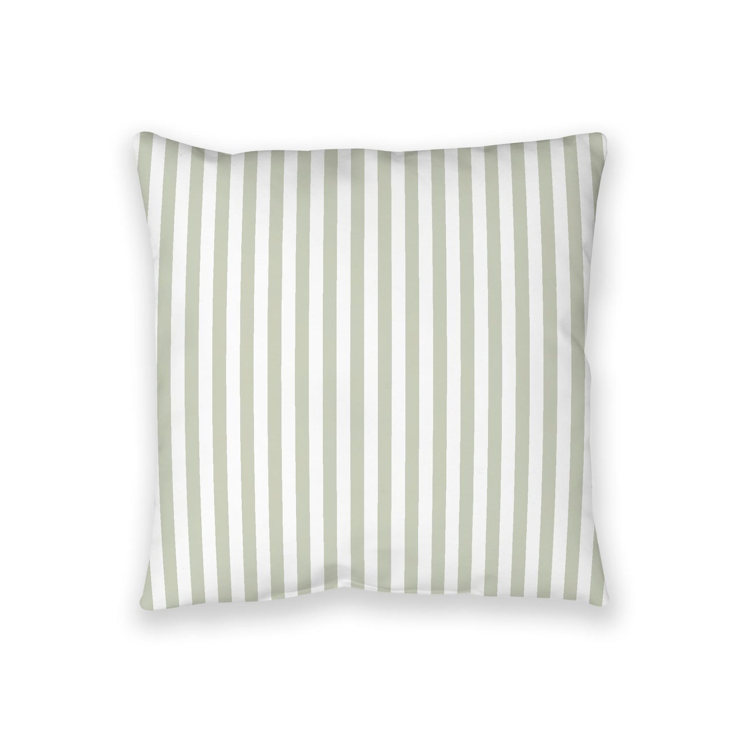 White Spun Polyester Floor Pillow, Bold Pale Green Bars on Top, White Bottom, 36 x 36 inches