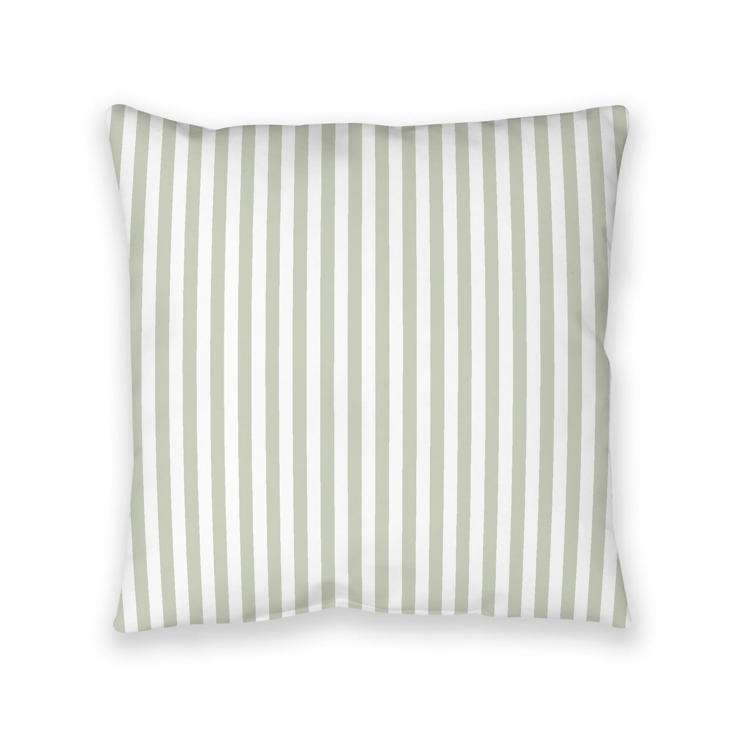 White Spun Polyester Floor Pillow, Bold Pale Green Bars on Top, White Bottom, 40 x 40 inches