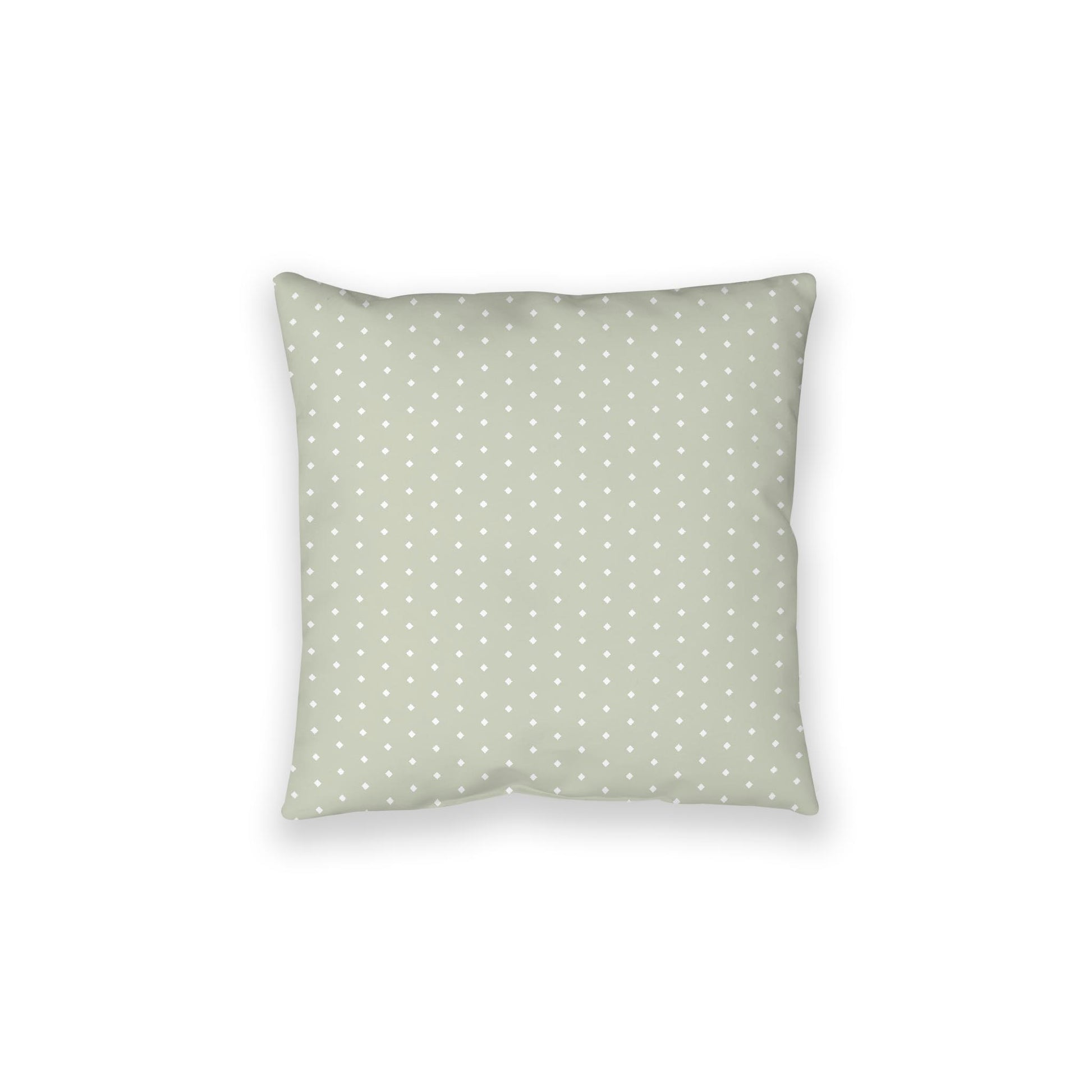 Pale Green Spun Polyester Floor Pillow, White Diamonds on Top, Pale Green Bottom, 28 x 28 inches