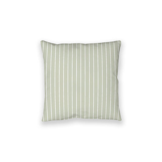 Pale Green Spun Polyester Floor Pillow, White Stripes on Top, Pale Green Bottom, 28 x 28 inches