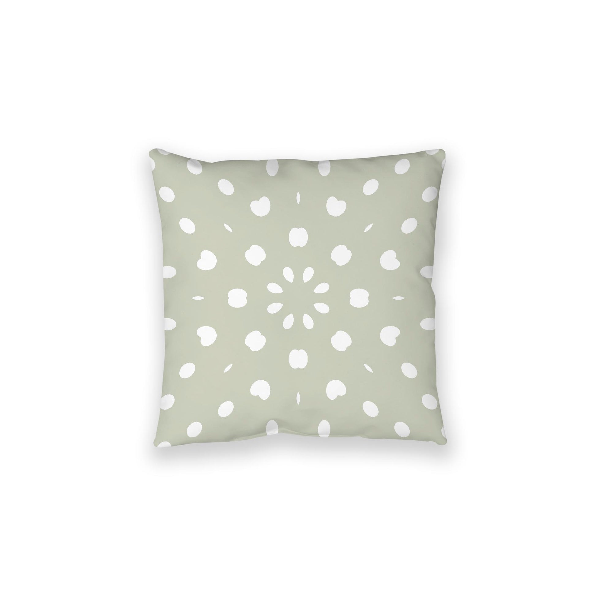 Pale Green Spun Polyester Floor Pillow, White Burst Pattern on Top, Pale Green Bottom, 28 x 28 inches