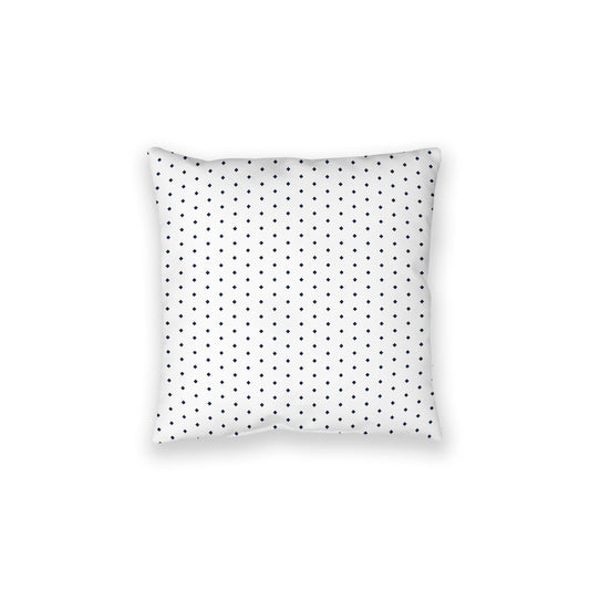 White Spun Polyester Floor Pillow, Navy Blue Diamonds on Top, White Bottom, 28 x 28 inches