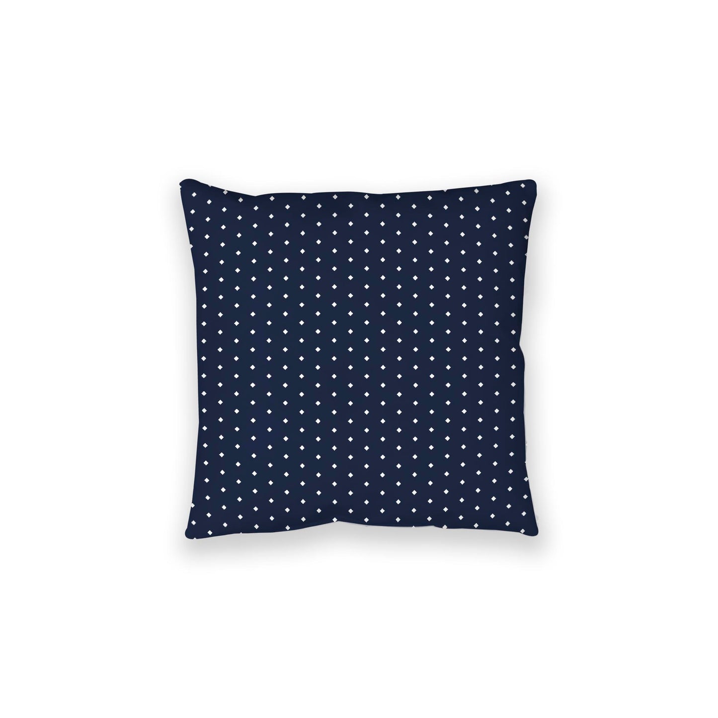 Navy Blue Spun Polyester Floor Pillow, White Diamonds on Top, Navy Blue Bottom, 28 x 28 inches