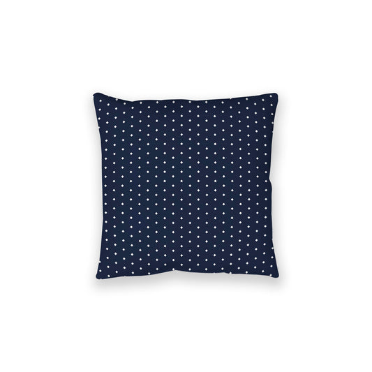 Navy Blue Spun Polyester Floor Pillow, White Diamonds on Top, Navy Blue Bottom, 28 x 28 inches