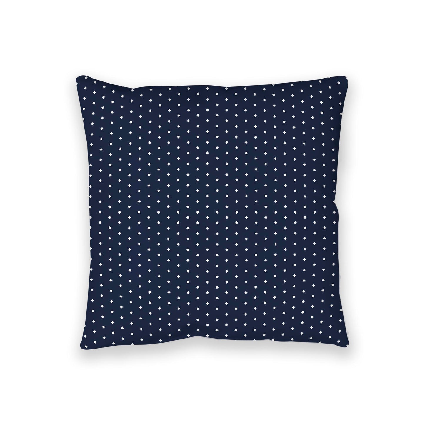 Navy Blue Spun Polyester Floor Pillow, White Diamonds on Top, Navy Blue Bottom, 36 x 36 inches
