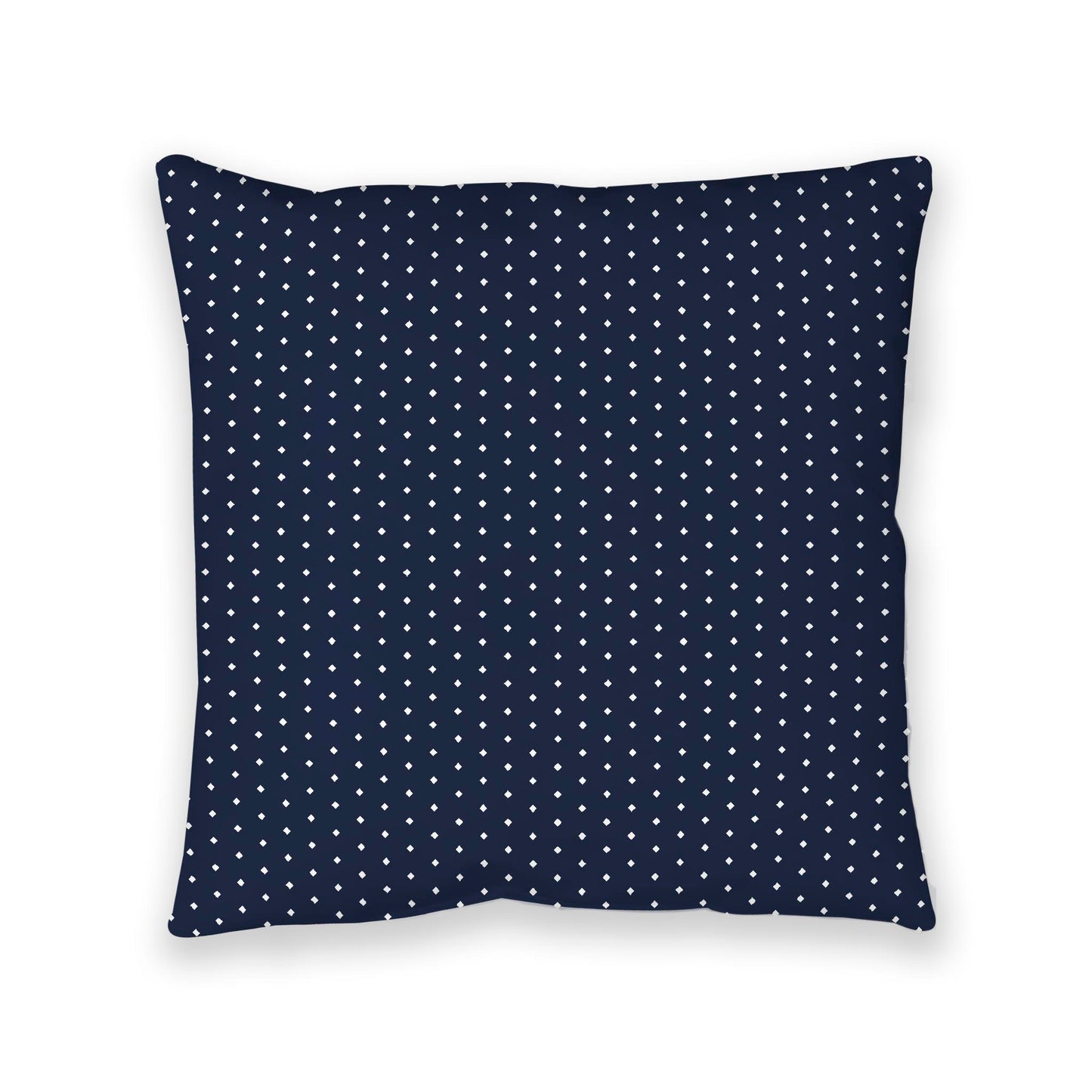 Navy Blue Spun Polyester Floor Pillow, White Diamonds on Top, Navy Blue Bottom, 40 x 40 inches