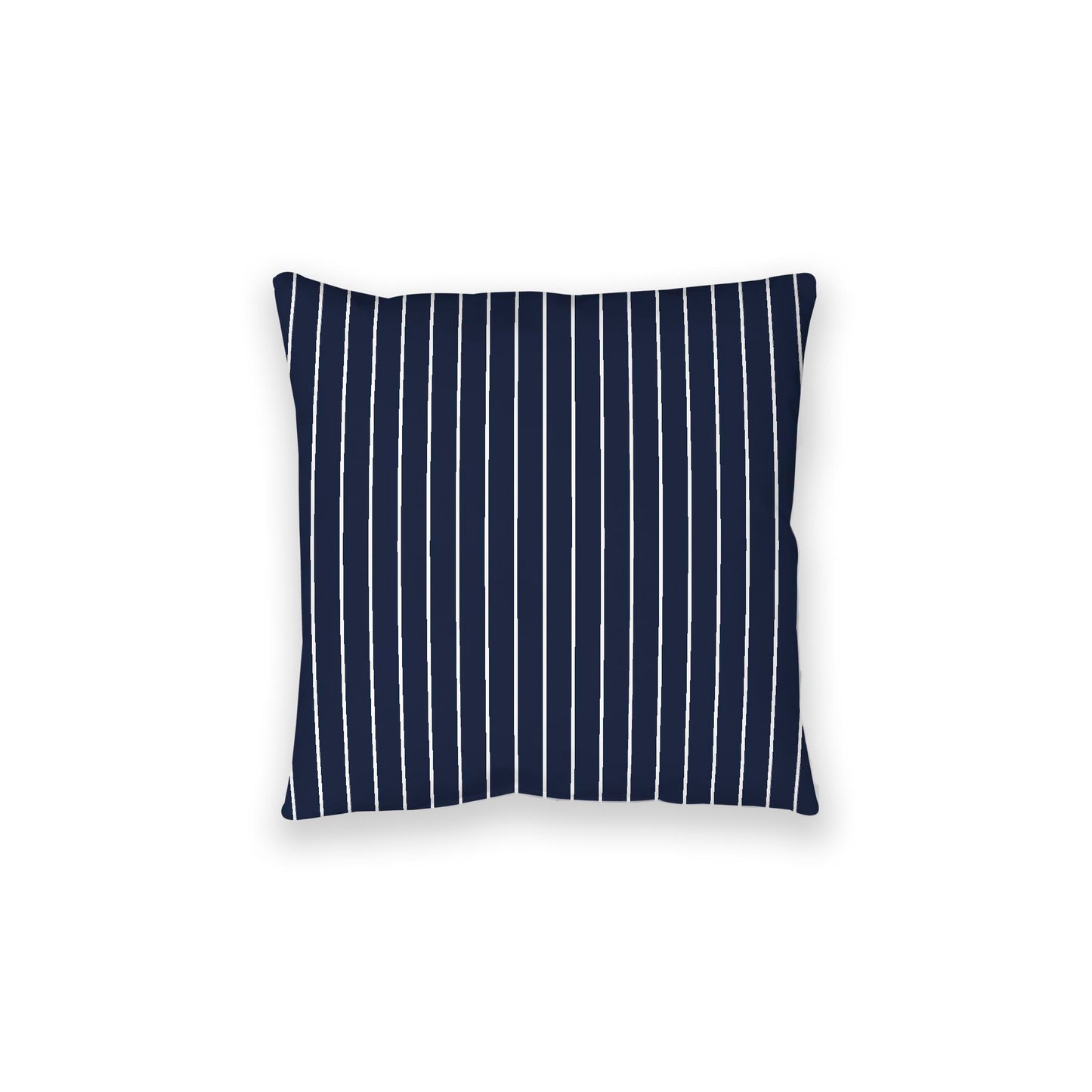 Navy Blue Spun Polyester Floor Pillow, White Stripes on Top, Navy Blue Bottom, 28 x 28 inches