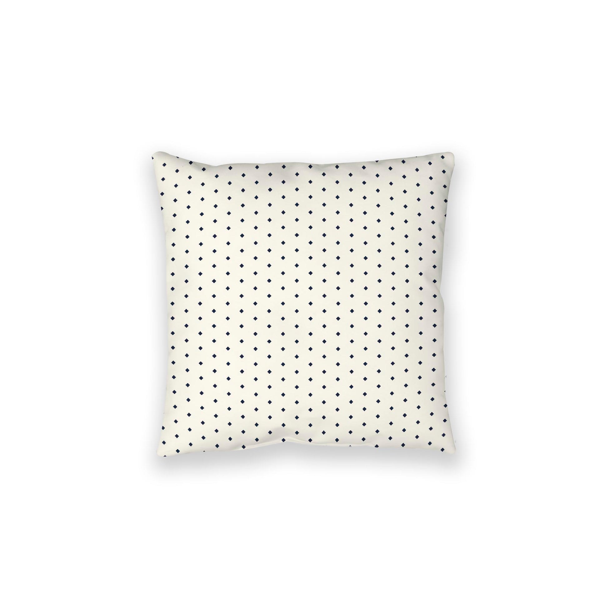 Pale Cream Spun Polyester Floor Pillow, Navy Blue Diamonds on Top, Pale Cream Bottom, 28 x 28 inches