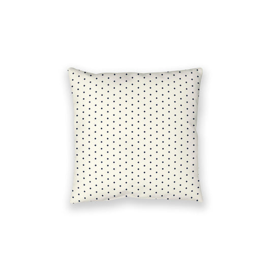 Pale Cream Spun Polyester Floor Pillow, Navy Blue Diamonds on Top, Pale Cream Bottom, 28 x 28 inches