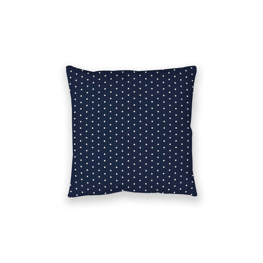 Navy Blue Spun Polyester Floor Pillow, Pale Cream Diamonds on Top, Navy Blue Bottom, 28 x 28 inches
