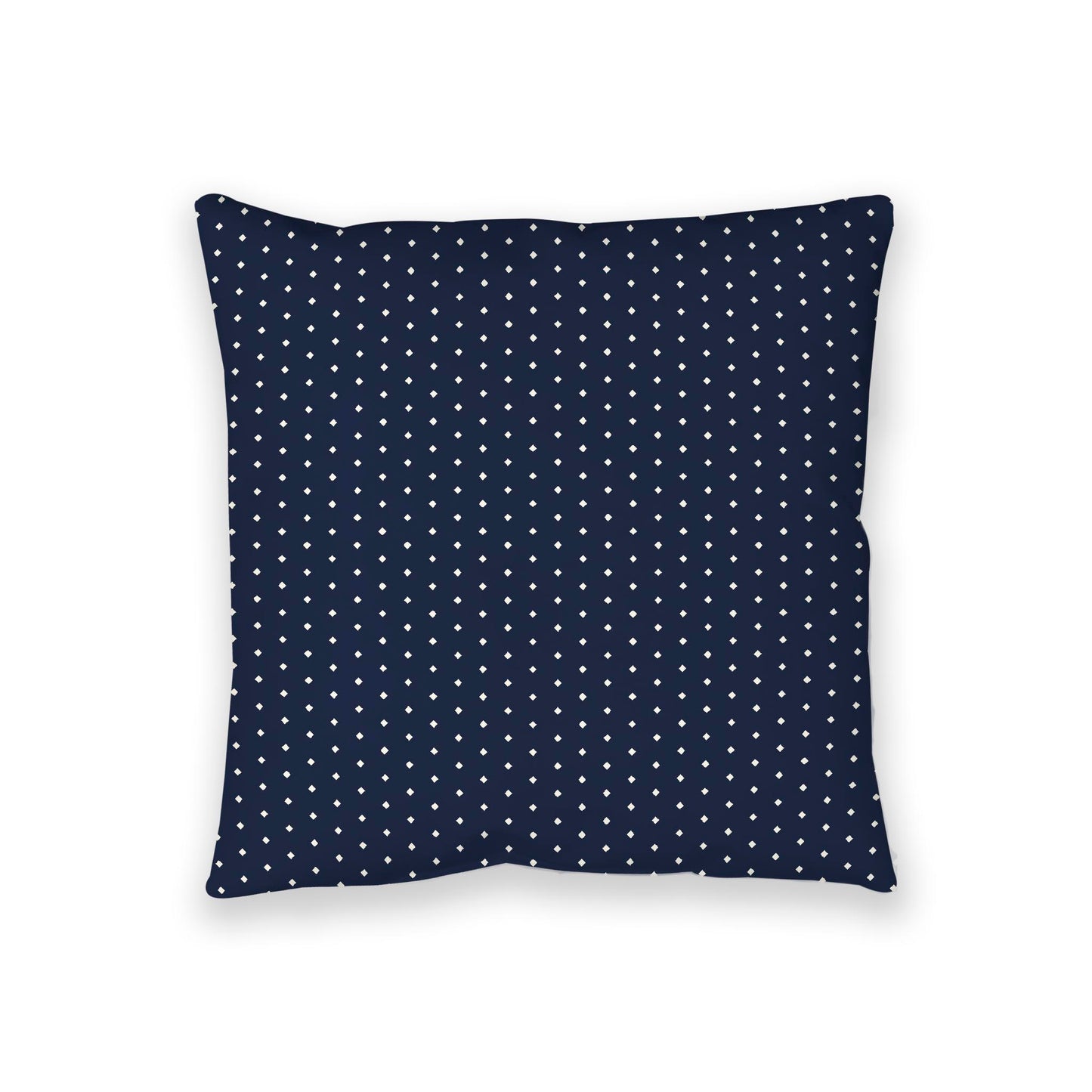 Navy Blue Spun Polyester Floor Pillow, Pale Cream Diamonds on Top, Navy Blue Bottom, 36 x 36 inches