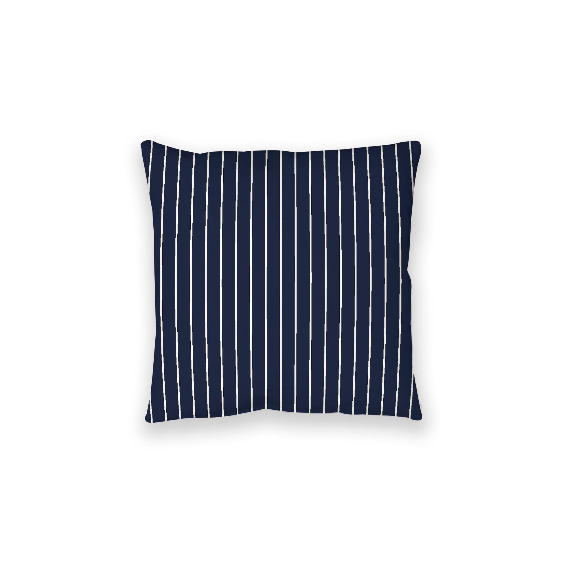 Navy Blue Spun Polyester Floor Pillow, Pale Cream Stripes on Top, Navy Blue Bottom, 28 x 28 inches