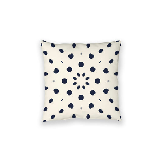 Pale Cream Spun Polyester Floor Pillow, Navy Blue Burst on Top, Pale Cream Bottom, 28 x 28 inches