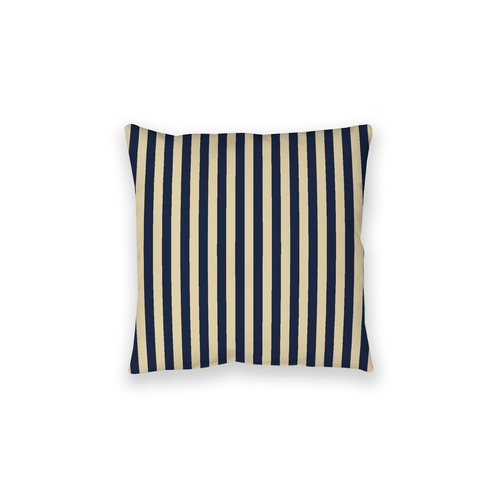 Desert Sand Spun Polyester Floor Pillow, Bold Navy Blue Bars on Top, Desert Sand Bottom, 28 x 28 inches