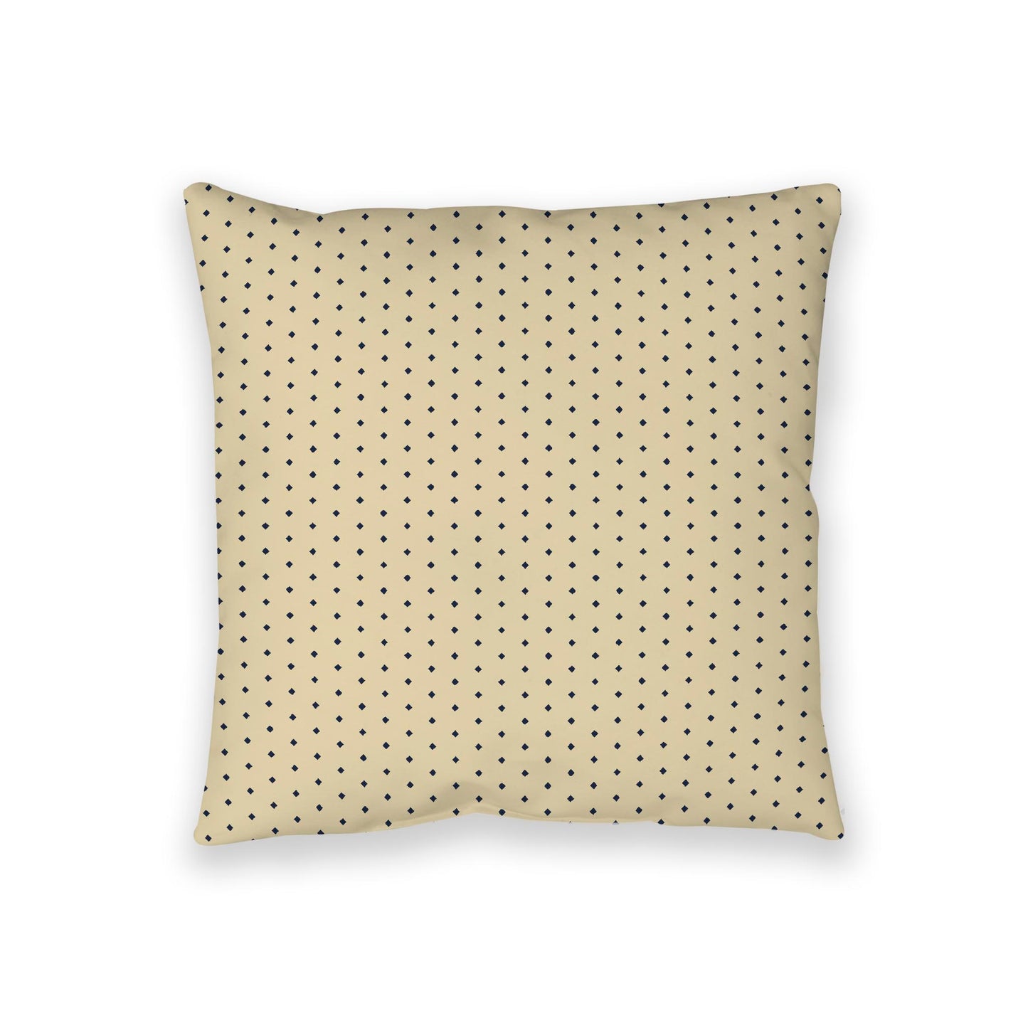 Desert Sand Spun Polyester Floor Pillow, Navy Blue Diamonds on Top, Desert Sand Bottom, 36 x 36 inches