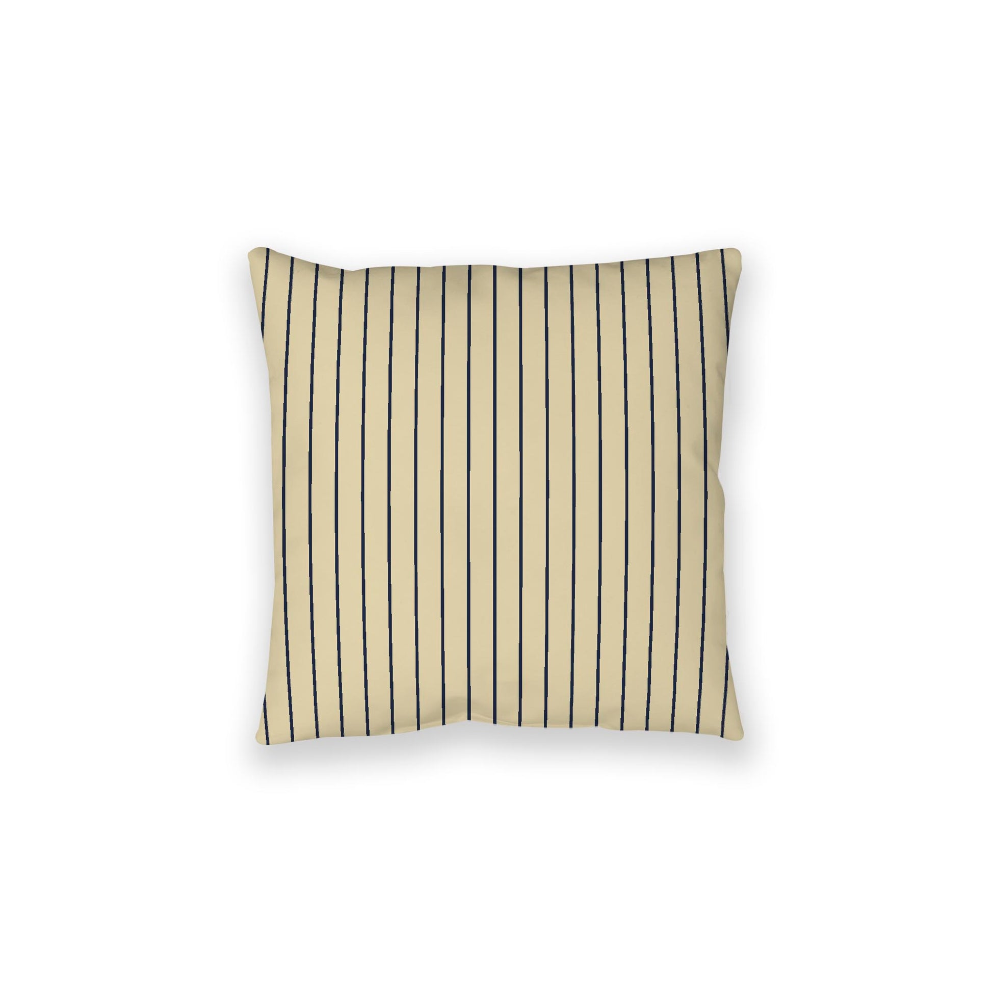 Desert Sand Spun Polyester Floor Pillow, Navy Blue Stripes on Top, Desert Sand Bottom, 28 x 28 inches