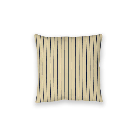 Desert Sand Spun Polyester Floor Pillow, Navy Blue Stripes on Top, Desert Sand Bottom, 28 x 28 inches