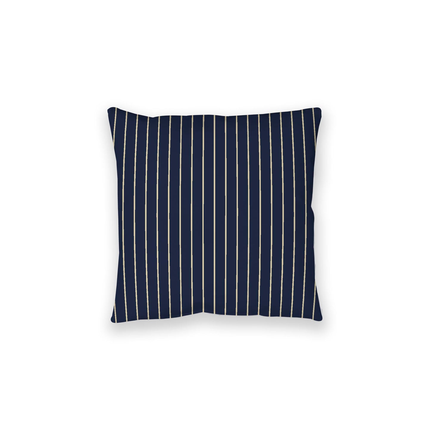 Navy Blue Spun Polyester Floor Pillow, Desert Sand Stripes on Top, Navy Blue Bottom, 28 x 28 inches