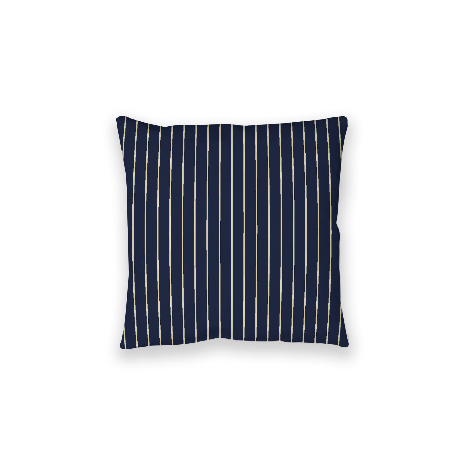 Navy Blue Spun Polyester Floor Pillow, Desert Sand Stripes on Top, Navy Blue Bottom, 28 x 28 inches