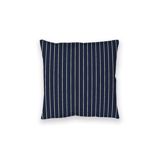 Navy Blue Spun Polyester Floor Pillow, Desert Sand Stripes on Top, Navy Blue Bottom, 28 x 28 inches