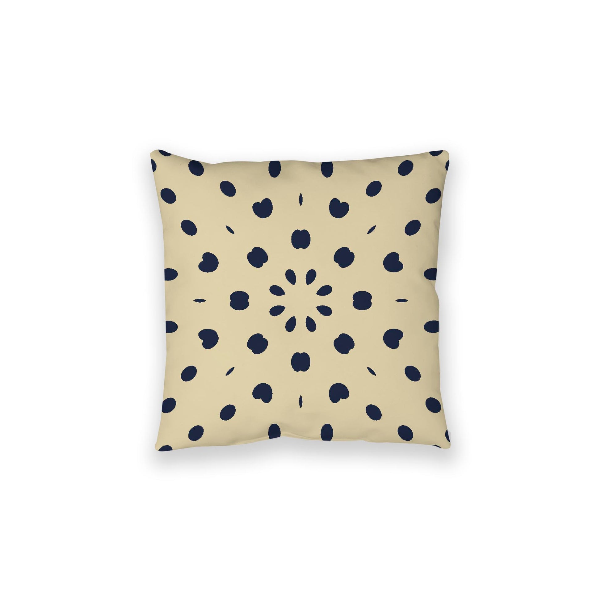 Desert Sand Spun Polyester Floor Pillow, Navy Blue Burst on Top, Desert Sand Bottom, 28 x 28 inches