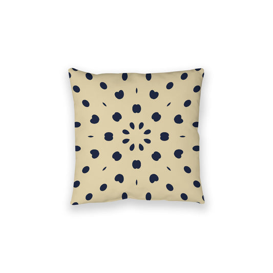 Desert Sand Spun Polyester Floor Pillow, Navy Blue Burst on Top, Desert Sand Bottom, 28 x 28 inches