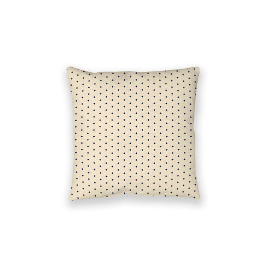 Beige Spun Polyester Floor Pillow, Navy Blue Diamonds on Top, Beige Bottom, 28 x 28 inches